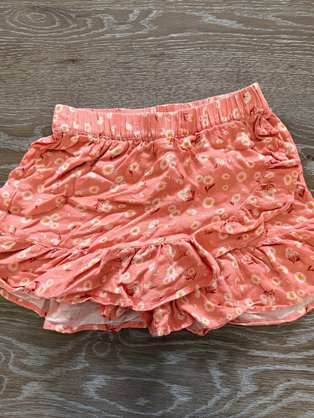 Girls Cat & Jack light orange floral elastic waist pull on skort size medium 8